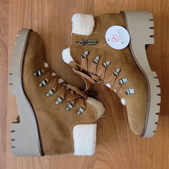 Blondo Shoes - BLONDO Devin Camel Suede Waterproof Bootie
